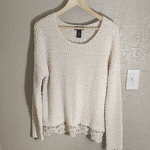 SIGNATURE STUDIO Cream Textured Sweater